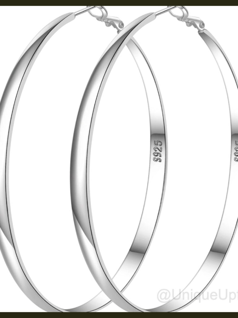 925 Sterling Silver Hoop Earrings Hypoallergenic Large Thin Hoops